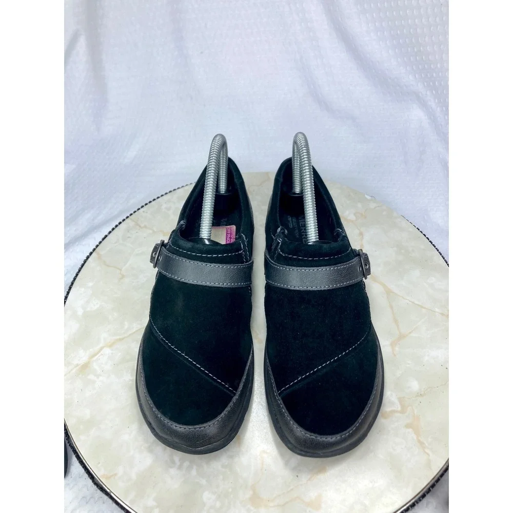 Merrell Dassie Suede Buckle Slip On Loafers Womens 7 Black Casual Walking Shoes